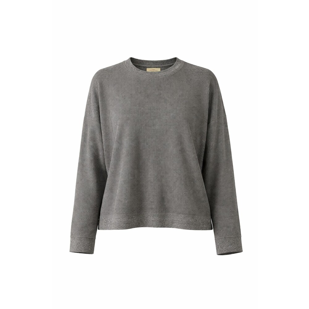 Natural Life Women’s Ribbed Knit Long Sleeve Sweater Top XL Heather Gray